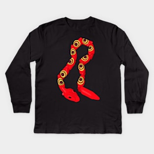 Retro Red Plastic Snake Kids Long Sleeve T-Shirt